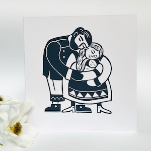 Nouvel arrivage - Carte de voeux originale en linogravure