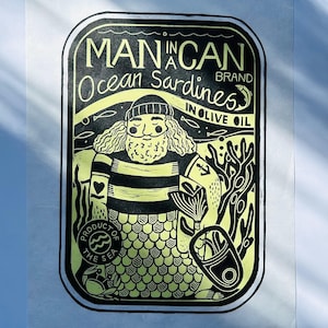 Sardines - Hand Printed Original Linocut Print