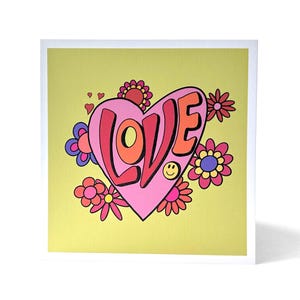 Flower Power Love - Carte de voeux au design original