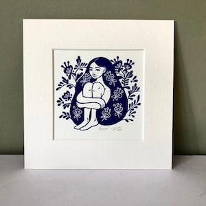 Peace - Hand Printed Original Mounted Linocut Print