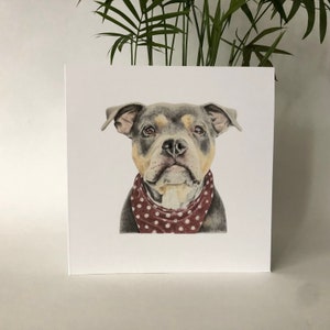 Chien de sauvetage - carte de voeux imprimée numériquement à partir de mes dessins originaux