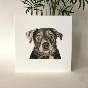 Chien de sauvetage - carte de voeux imprimée numériquement à partir de mes dessins originaux