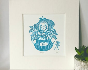 Hope - Original Mounted Linocut Print