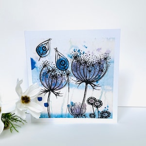 Fleurs sauvages - Carte de voeux aquarelle