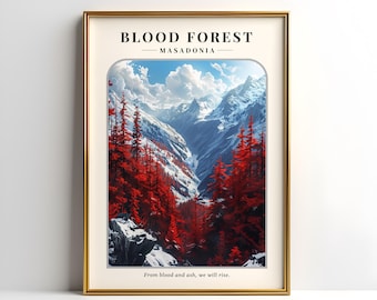Blood Forest Digital Print | From Blood and Ash Poster | Bookish Wall Art | Bookish Decor | Booktok | Atlantia | Skotos Mountains