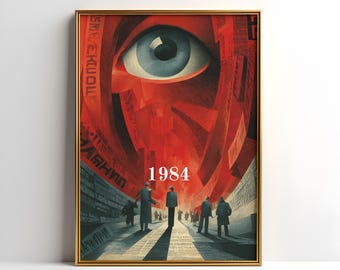 1984 George Orwell Digital Print | Big Brother is Watching Inspired Art Print | Dystopian Literature Wall Decor |