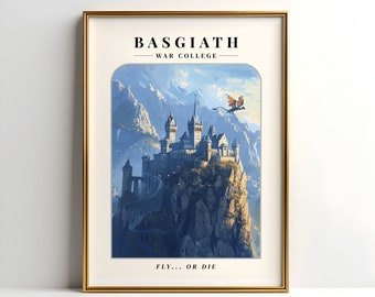 Basgiath War College Digital Art Poster | Fly or Die Quote Fourth Wing Art | Iron Flame Art | 4th Wing Art | Empyrean Dragons