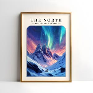 The North The Golden Compass Digital Poster | His Dark Materials Poster | Northern Lights Art Prin