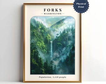 Twilight Forks Physical Poster | Twilight Wall Art | Twilight Poster | Forks Washington | Twilight Fan Art