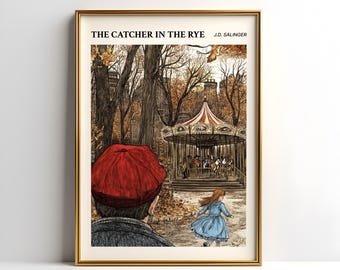 The Catcher in the Rye Digital Download | Literary Art Print | J.D. Salinger Wall Art | Mid-Century Modern Decor | Book Lover Gift