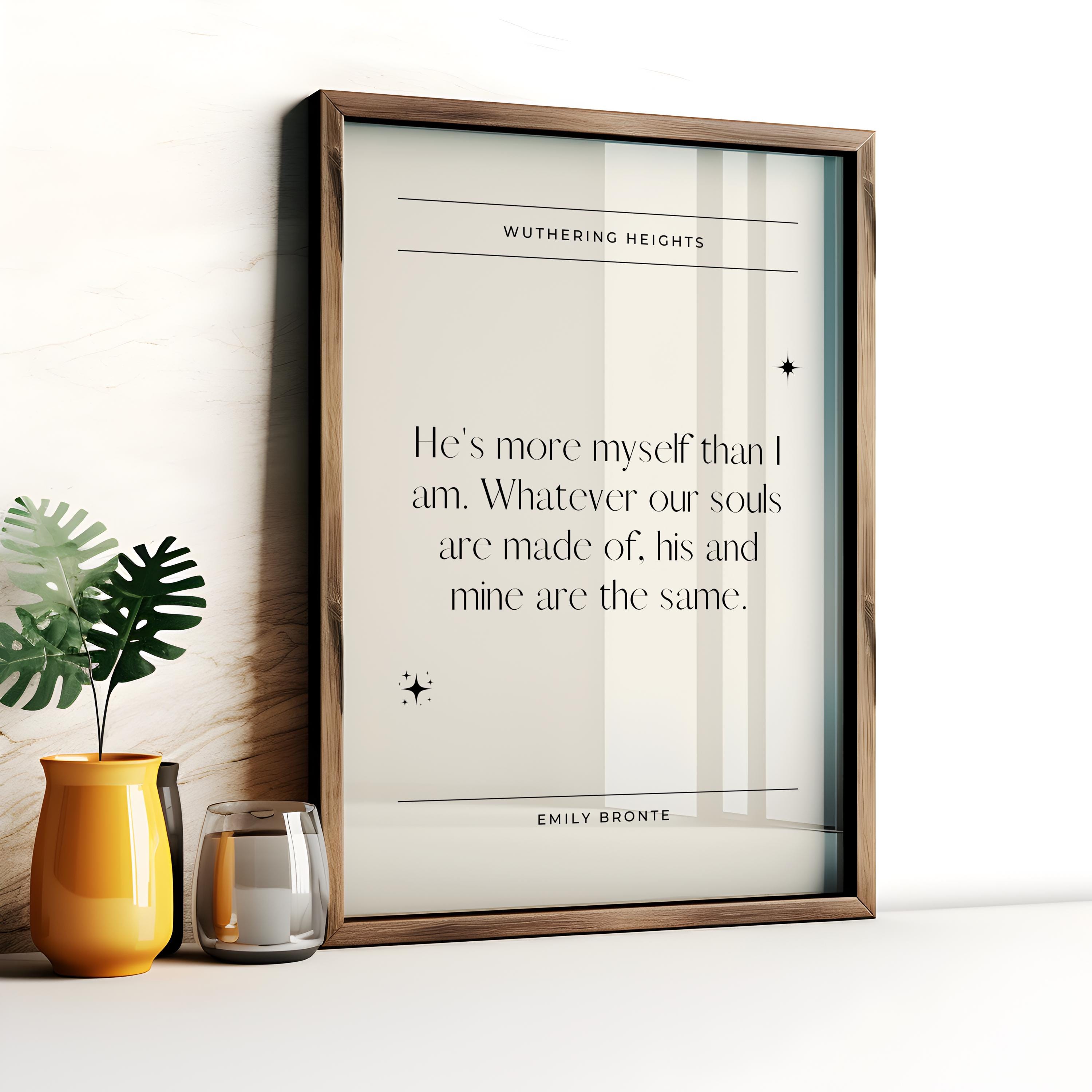 Wuthering Heights Book Quote Digital Poster | Emily Bronte Quote ...
