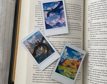 Fourth Wing Dragon Polaroid Prints | Tairn Sgaeyl Andarna | Fourth Wing Polaroid Bookmark Wall Decor Polaroid Decor Idea