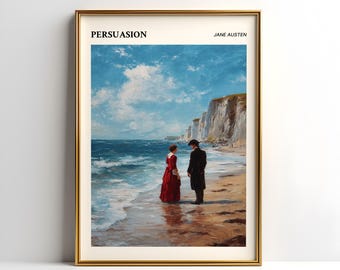 Persuasion Wall Art Poster | Literary Art Print | Jane Austen Wall Art | Regency Era Decor | Classic Novel | Book Lover Gift