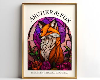 The Archer and the Fox Digital Poster Print | Caraval | Prince of Hearts | Jacks & Evangeline | Bookish Print | Bookish Gift