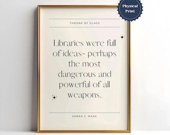Throne of Glass Quote Poster | TOG Print | Throne of Glass Print |  Aesthetic Bookish Wall Art | TOG Gift Idea