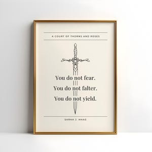 Acotar Do Not Yield Quote digitale kunstposter | Nachtbaan | ACOTAR-poster | Velaris-poster | Acotar-citaat| Boekachtige afdruk