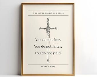 Acotar Do Not Yield Quote Digital Art Poster | Night Court | ACOTAR Poster | Velaris Poster | Acotar Quote| Bookish Print