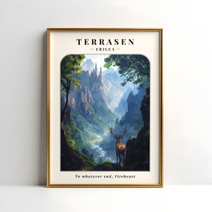 Impresión digital del cartel de Terrasen / Impresión del trono de vidrio / Arte de la pared de Terrasen / Arte de la pared del trono de vidrio