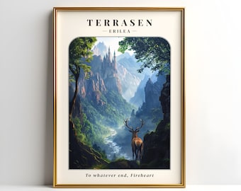 Terrasen Poster Digital Print | Throne of Glass Print | Terrasen Wall Art | Throne of Glass Wall Art
