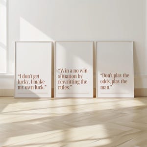 Anzüge Harvey Spectre Zitate 3er-Set Digitales Poster | Passt Wandkunst | Anzüge Office Home Decor | Inspiration Zitate