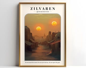 Impresión digital de Zilvaren Quicksilver / Póster de libro / Saeris y Kingfisher / Arte literario / Póster de romance / Callie Hart