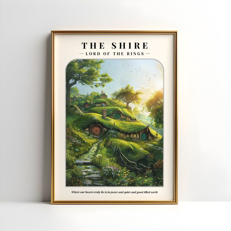 Lord of the Rings the Shire Digital Print Poster | Lord of the Rings ...