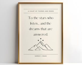 Acotar To The Stars Who Listen Quote Digital Art Poster | Night Court | ACOTAR Poster | Velaris Poster | Velaris Mountain