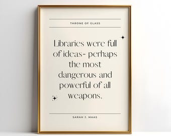 Throne of Glass Quote Digital Poster | TOG Print | Throne of Glass Print |  Aesthetic Bookish Wall Art | TOG Gift Idea