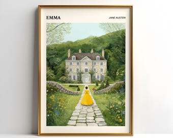 Emma Wall Art Poster | Literary Art Print | Jane Austen Wall Art | Regency Era Decor | Classic Novel | Book Lover Gift