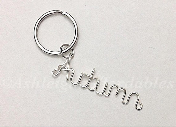 Custom Wire Name Word Keychain MADE TO ORDER Etsy