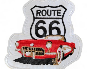 Route 66 Embroidered Patch Iron On / Sew On