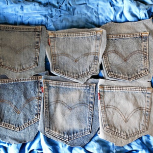 vintage Levi's Pockets Pochette rouge Levi pour étiquettes 501, 505, 512,550 Toutes les couleurs image 5