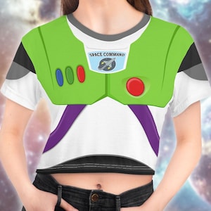 Space Ranger Action Figure Toy Story Buzz Lightyear Inspired Cropped T-Shirt | Buzz Bounding, Cosplay, Halloween Outfit, runDisney Costume
