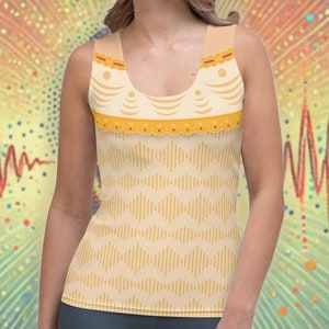 Encanto Inspired Dolores All-Over Print Costume Women&#39;s Tank Top | Halloween Party Costume Top | Super Hearing Character Running Outfit