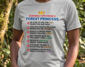 Snow White Inspired Runner Shirt | Running Tips From A Forest Princess Moisture-Wicking Performance Tank Top or Shirt XS-XXXXL