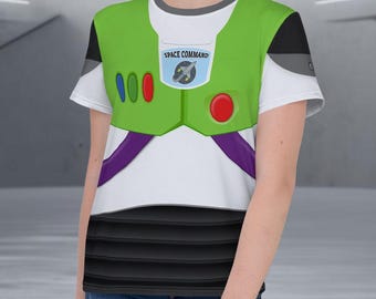 Buzz Youth T-Shirt | Toy Story Lightyear Inspired Shirt | Space Ranger Action Figure Kid's Costume