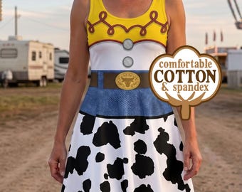 Jessie Dress | Toy Story Inspired Cotton Skater Tank Dress | Cowgirl Costume