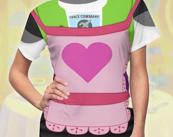 Mrs Nesbit T-Shirt | Toy Story Buzz Lightyear Inspired Women's Lightweight Tee | Tea Party Space Ranger Action Figure Costume Top