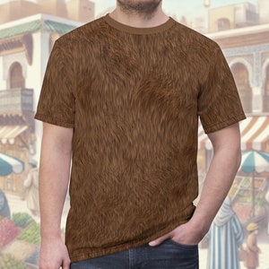 Fozzie Bear Muppet Puppet Emile Wookiee Bullseye Brother Bear Abu Monkey Brown Fur All-Over Print Costume Lightweight Unisex T-Shirt