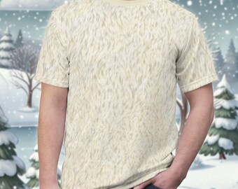 White Fur Print Shirt | Rabbit Wampa Yeti Abominable Snowman Polar Bear Arctic Fox Costume T-Shirt for Women, Unisex Size S-XXXL