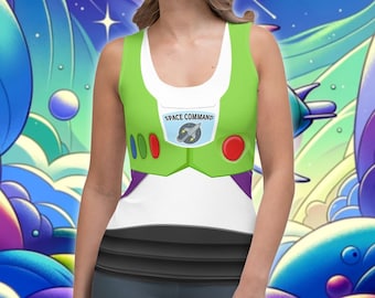 Space Ranger Action Figure Toy Story Buzz Lightyear Inspired All-Over Print Costume Women&#39;s Tank Top | runDisney Costume Outfit Idea