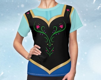 Classic Anna Travel Dress T-Shirt | Frozen Inspired Women's Lightweight Costume Tee