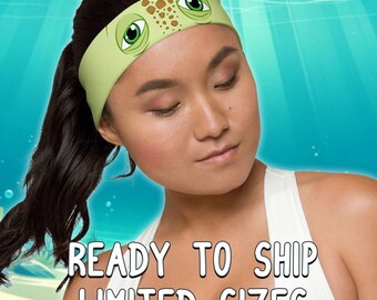 Crush Headband * * RUSH SHIPPING AVAILABLE * * Finding Nemo Inspired Turtle Character Athletic Headband