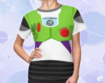 Buzz T-Shirt | Toy Story Lightyear Inspired Women's Lightweight Costume Tee | Space Ranger Action Figure Top
