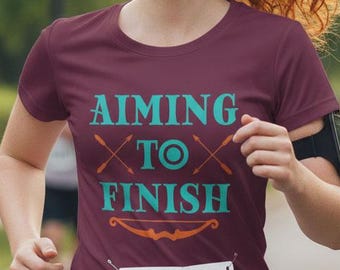 Merida Race Shirt | Brave Inspired Aiming To Finish Moisure-Wicking T-Shirt for Women, Unisex, or Racerback Tank Top