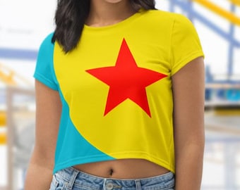 Yellow Crop Top | Pixar Inspired Luxo Ball Costume Cropped T-Shirt