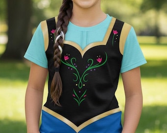 Classic Anna Travel Dress Kid's T-Shirt | Frozen Inspired Costume Tee for Kids