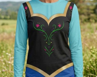 Anna UV Protection Long Sleeve | Frozen Inspired Classic Travel Outfit Unisex Sun T-Shirt