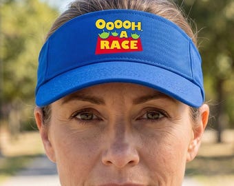 Ooooh, A Race Visor | Funny Toy Story Inspired Performance or Cotton Visor Hat for Runners