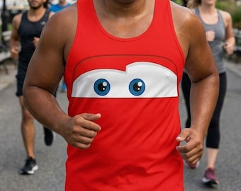 Fun Red Car Spoof Tank Top | Racing Cars Lightning Inspired Unisex / Men's Sleeveless Shirt